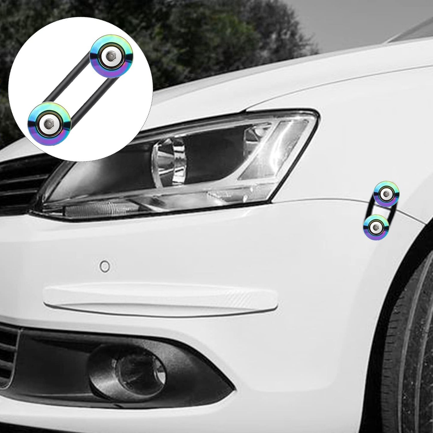 8 X UNIVERSAL NEO CHROME BILLET ALUMINUM BUMPER TRUNK Quick Release Fastener Kit