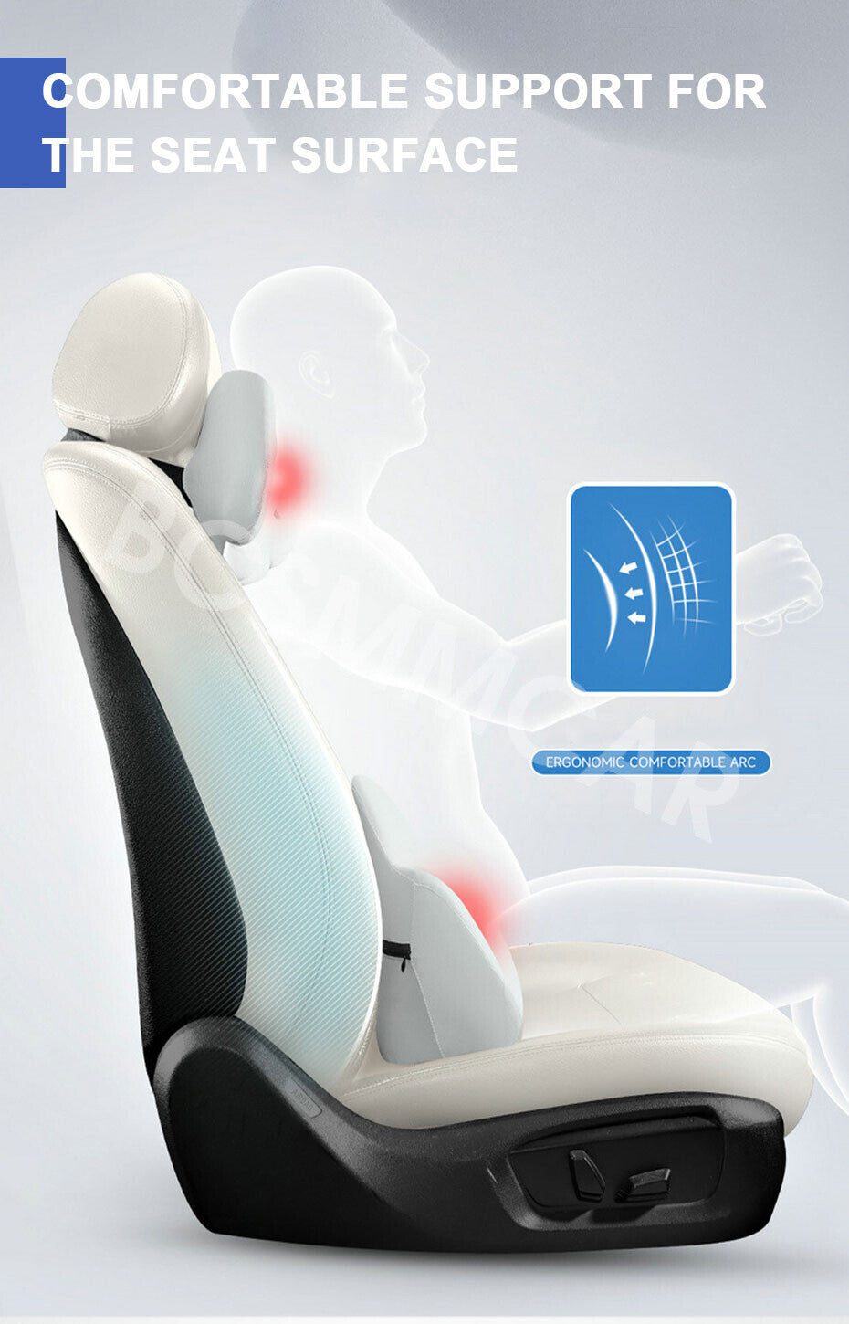 Car Waist Support Lumbar Support Memory Foam Interior Accessory For All seasons