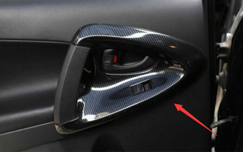 for Toyota RAV4 2006-2012 ABS Carbon Fiber Inner Door Handle Cover Panel Trim 4x