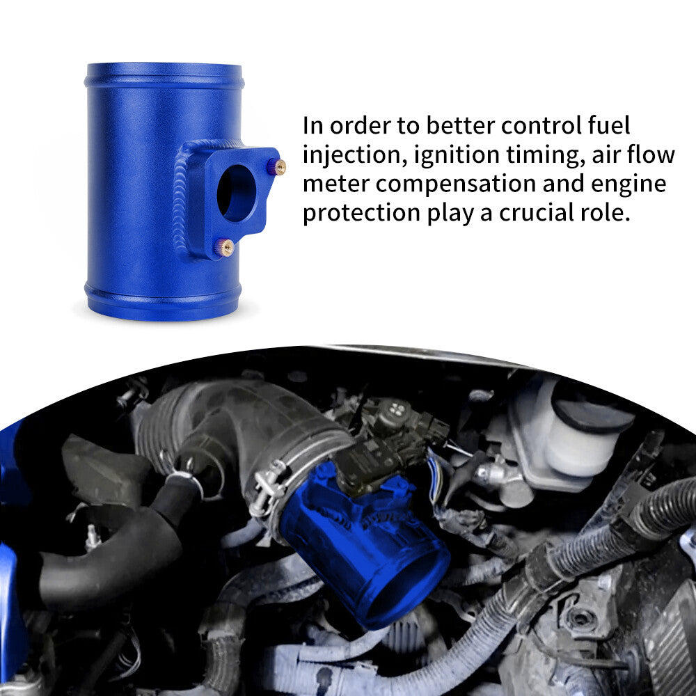 3/76mm for Subaru for Suzuki MAF Mass Air Flow Sensor Mount Adapter Tube Blue