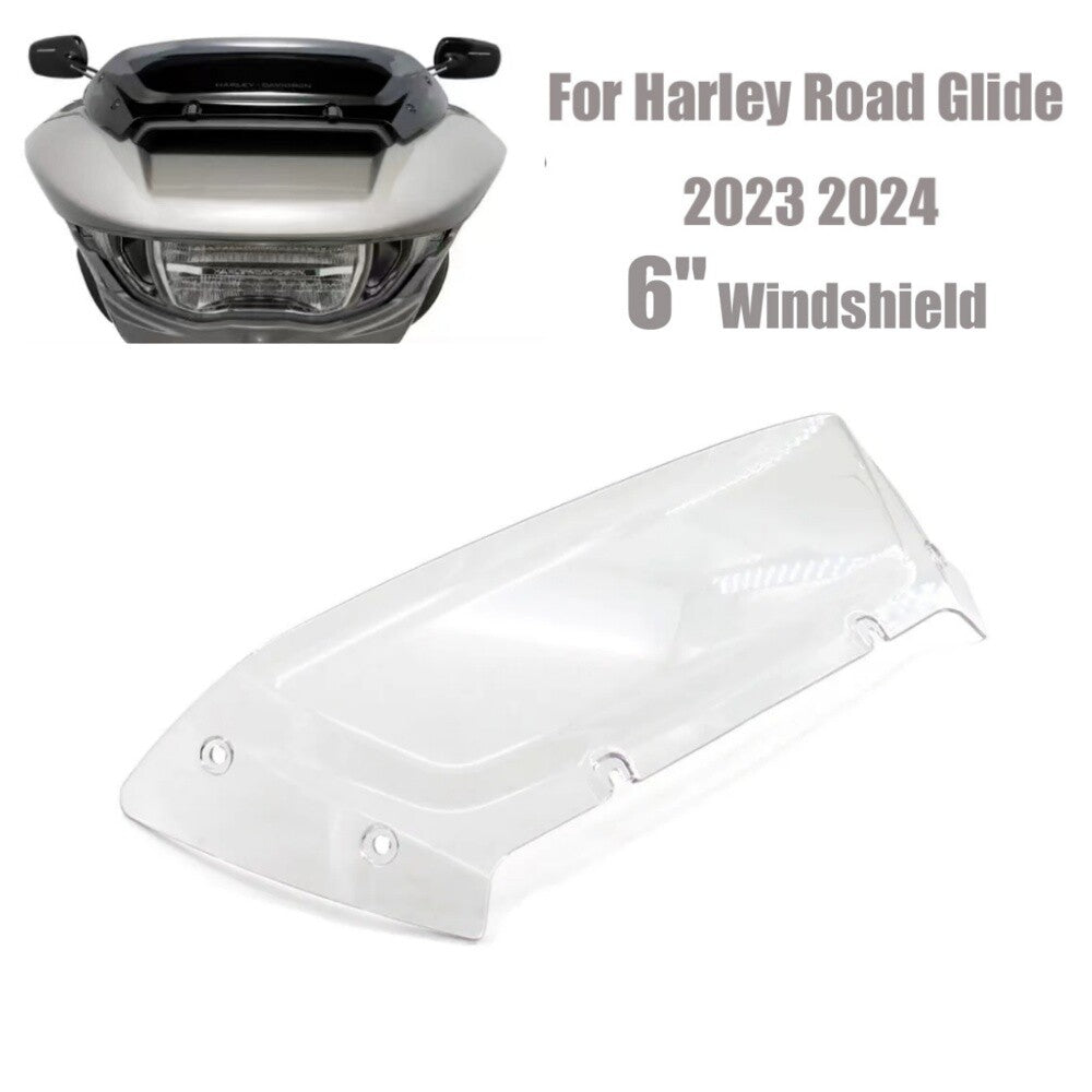 Clear 6'' Wave Windscreen Windshield for Harley Road Glide FLTRX CVO/SE FLTRXSE