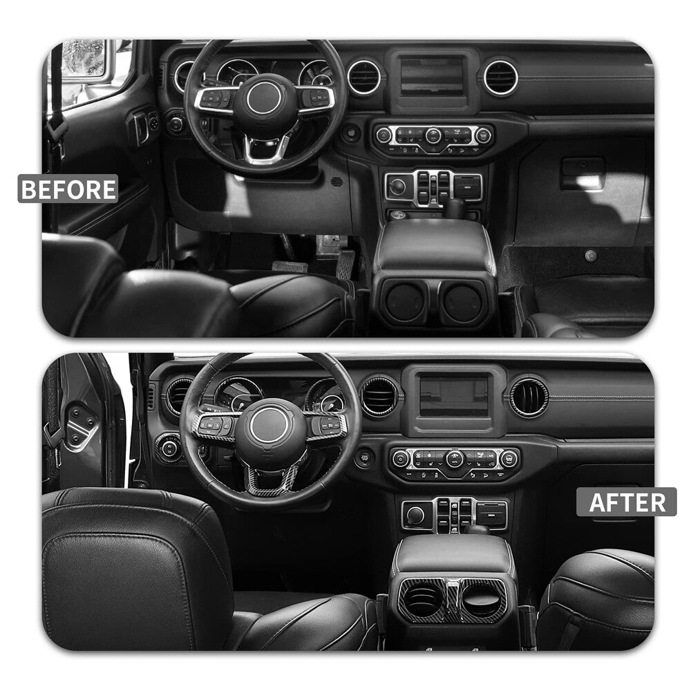 21x Carbon Fibre Interior Decoration Cover Trim Kit for Jeep for Wrangler JL JLU 18+