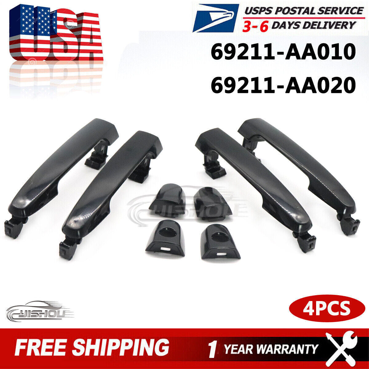Set 4pcs Front Rear Left Right Door Handle for Toyota for Corolla Matrix 2003-2008