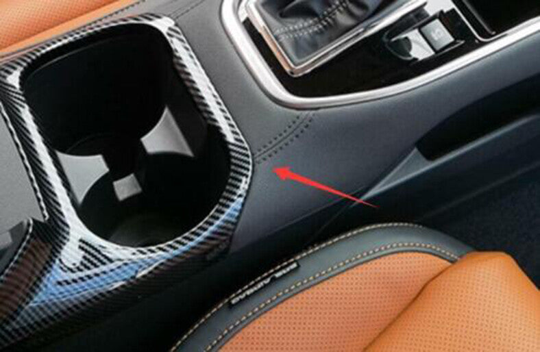 for Subaru Outback 20-23 Carbon Fiber Central Console Water Cup frame Cover Trim