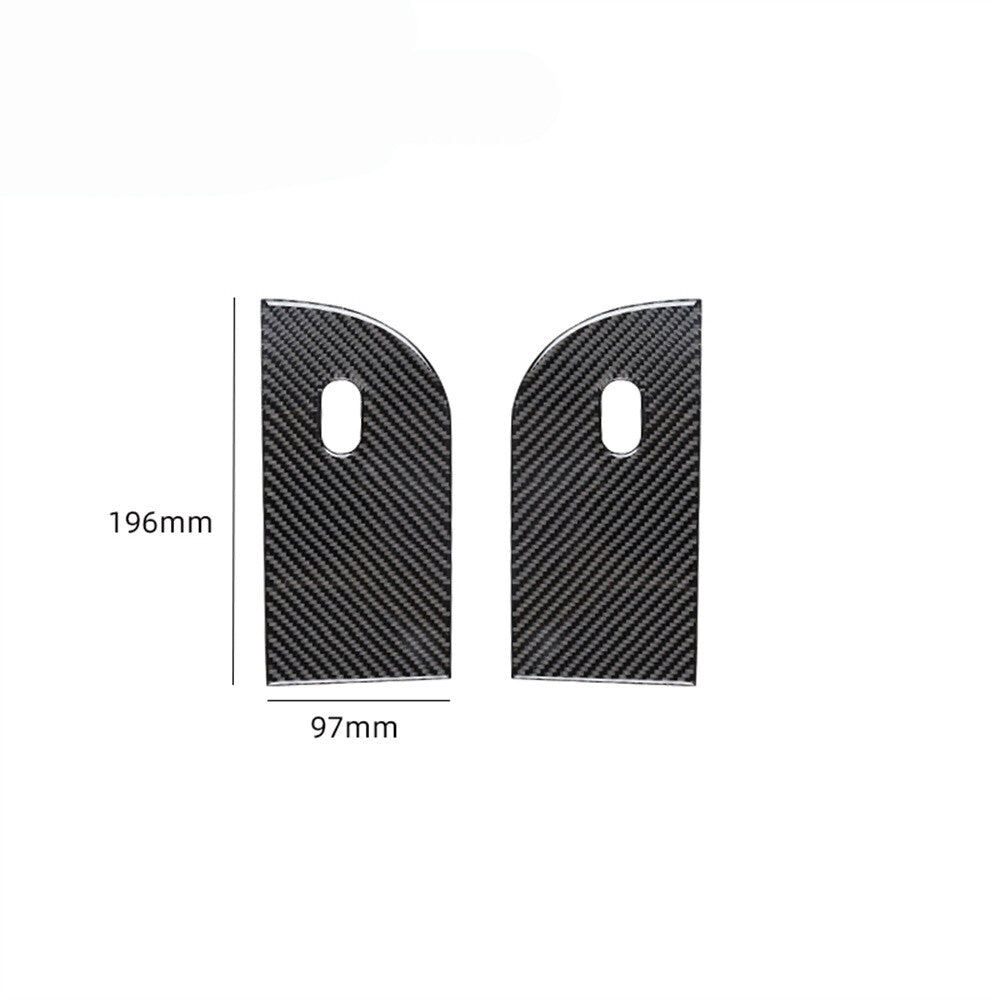 2Pcs Carbon Fiber Rear Window Lift Panel Trim Cover Type B for Ford F150 2004-08