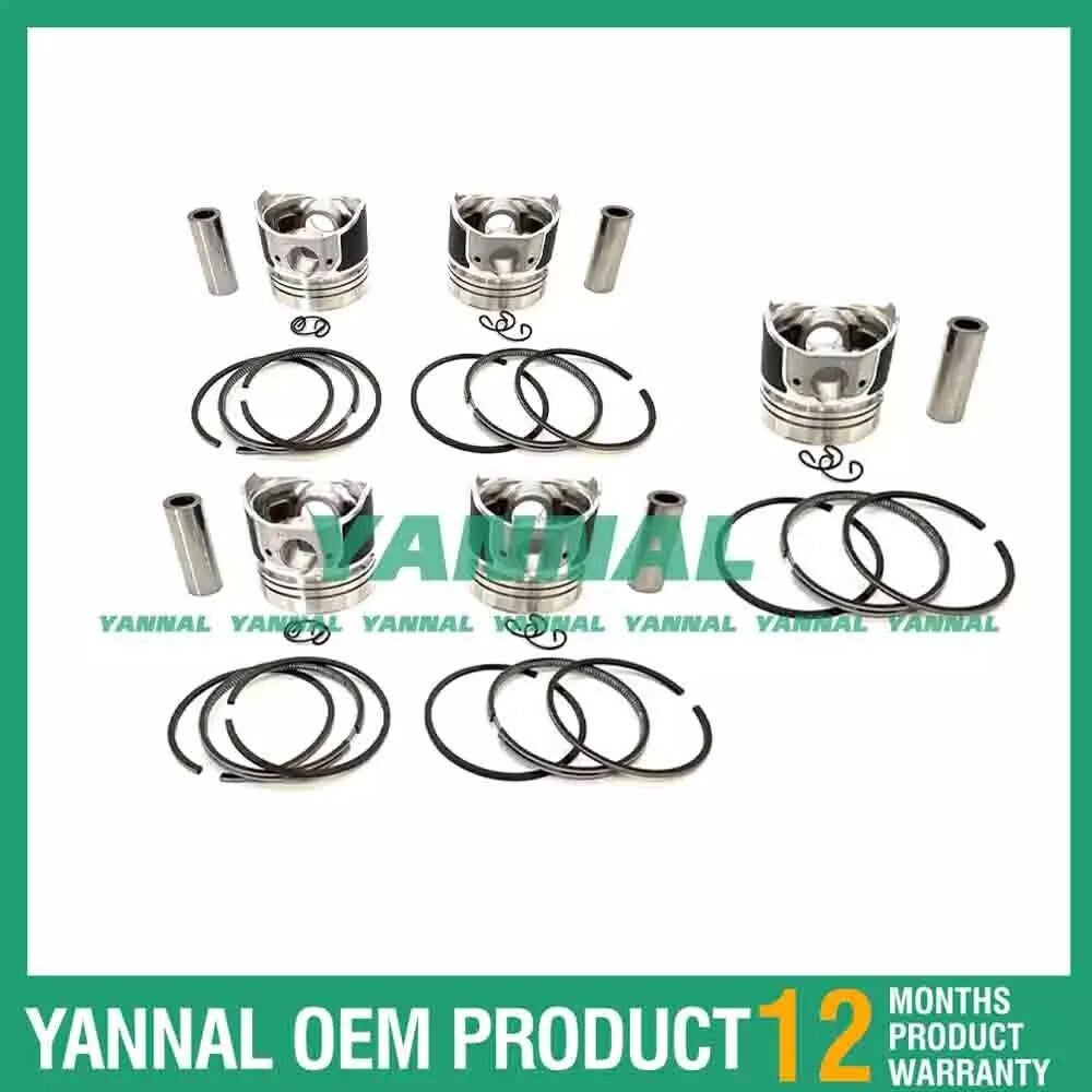 5-piece piston with piston rings + 0.5 mm for Kubota F2503 engine (oversized)