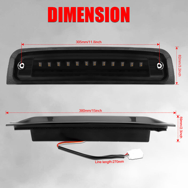 LED Smoke 3rd Third Brake Light Cargo Lamp For 2019-2021 for Dodge for Ram 1500 Classic