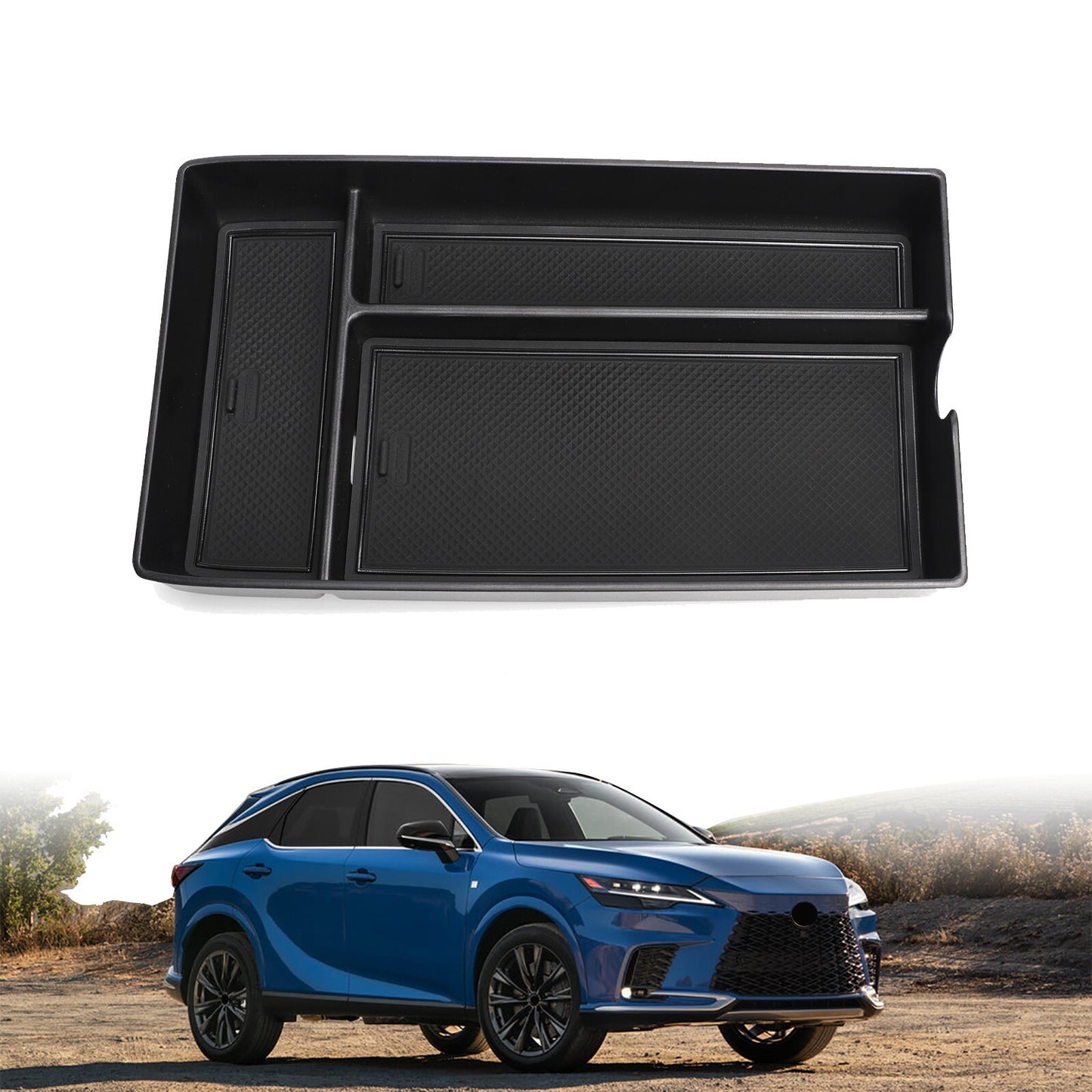 for Lexus RX 2023 Car Armrest Box Center Console Storage Tray Tidying Black