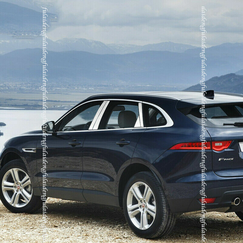 6pcs for Jaguar F-PACE 2016-2020 Stainless Window Center Pillar Post Cover Trim
