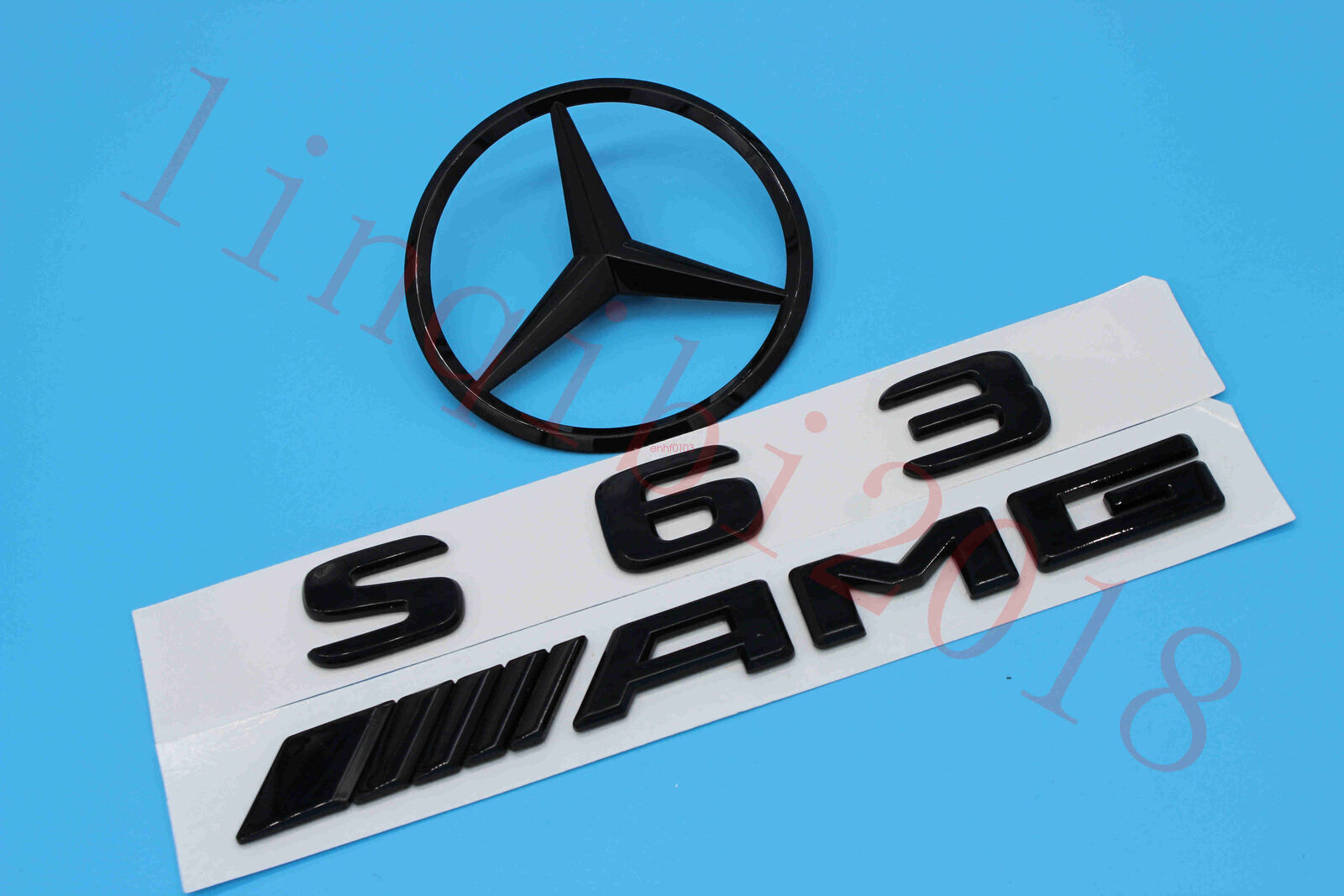 Gloss Black S63 AMG Trunk Logo Sticker Decal Emblem Badge Package for W221 S63