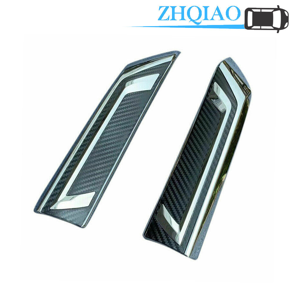 2pcs Carbon Fiber  Chrome Front Grille Stripes Cover Trim Fits for Toyota Rav4 2019