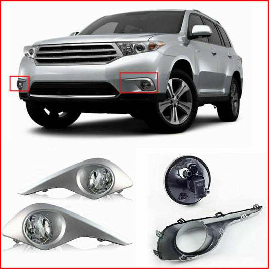for Toyota Highlander 2011-2013 Bumper Clear Fog Light Lamp Driving Lights Lamp