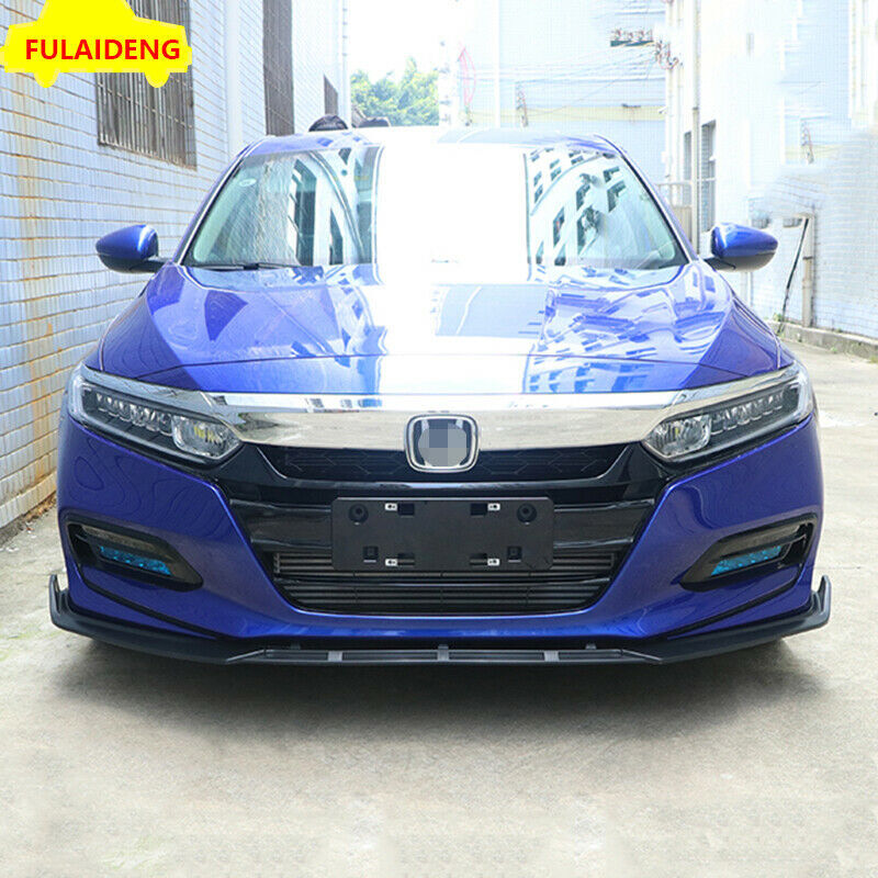 3P Black Front Bumper Lip Splitter Guard Cover Trim for Honda Accord 2018-2021