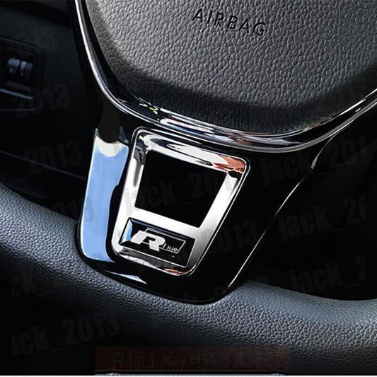 ABS Chrome R Steering Wheel Sequin Cover Trim for Volkswagen for VW T-ROC 2018-2022