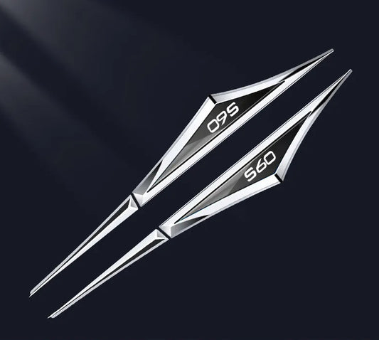Side fender stickers and badges for Volvo S60, stainless steel, black chrome plated, 2 pieces