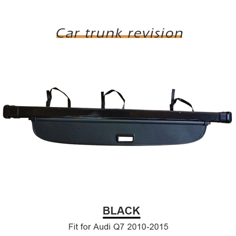 for Audi Q7 2010-2015 black Retractable Trunk Luggage Shade Shield Cargo Cover