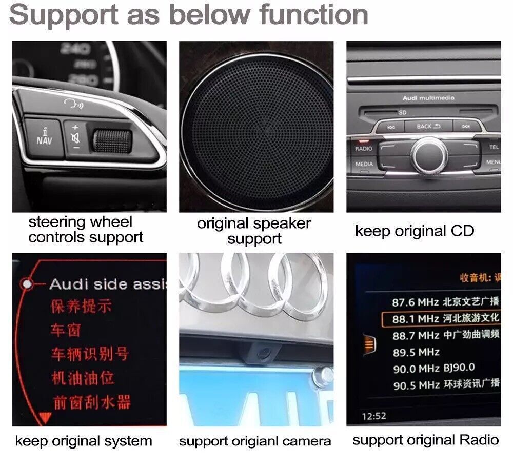 Android Monitor MMI Car Multimedia Player Stereo for Audi A6 C6 Q7 4L GPS Radio
