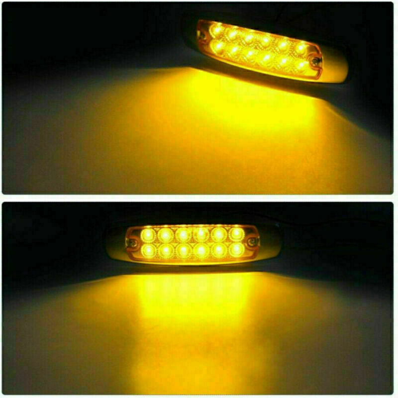 20Pcs Side Marker Amber Light Clearance 12LED Truck Trailer for Peterbilt 12V