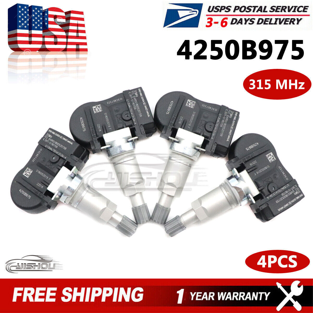 4pcs TPMS TIRE PRESSURE SENSOR for Mitsubishi Lancer Outlander Sport 4250B975 US