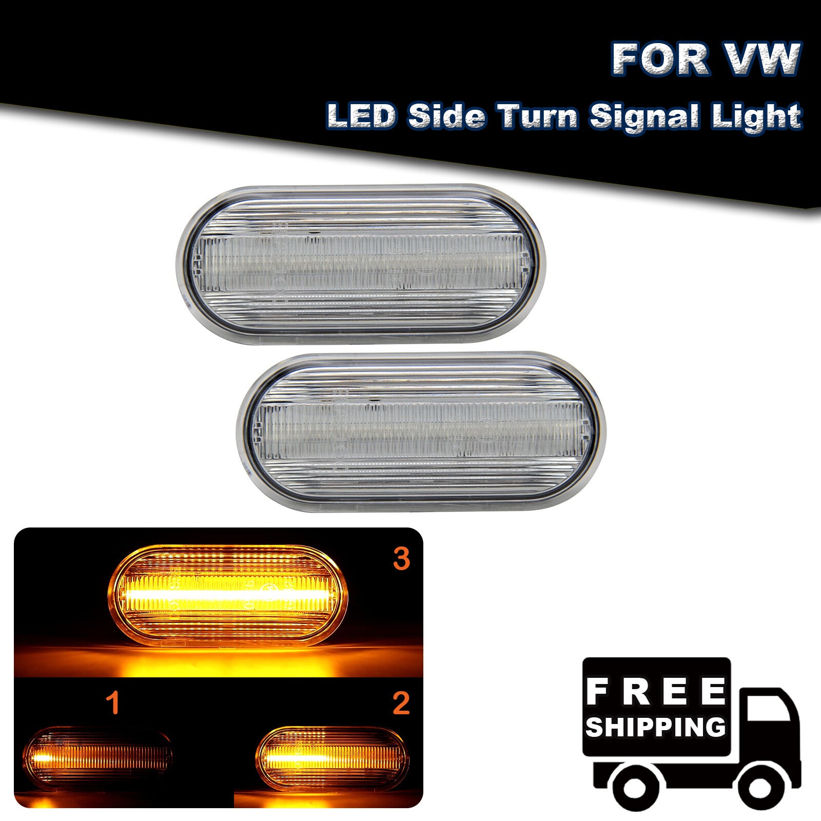 Sequential LED side marker signal lights suitable for Volkswagen MK4, for Golf,for Jetta GTI, R32, for Passat,B5