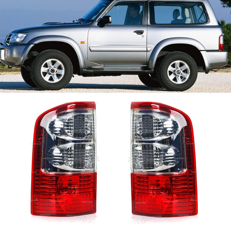A pair of rear taillights for Nissan Patrol GU Y61 2001 - 2004, rear stop brake lights, red.