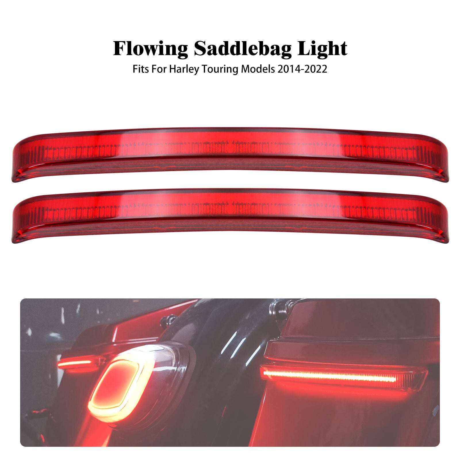 Saddlebag Flowing Turn Signal LED Light for Harley Electra Road Glide 2014-2023