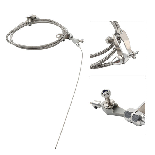 Stainless Steel Silver Braided Kick Down Detent Cable for Ford C6 Transmission
