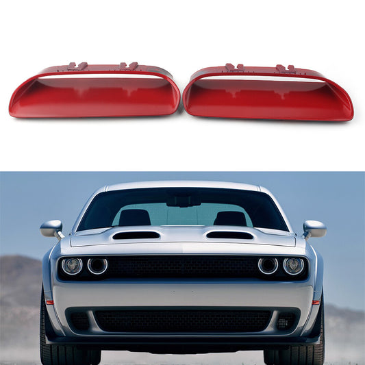 2x Hood Bezels Left and Right Trim Case Fit for Dodge for Challenger Redeye 2019-20 RED