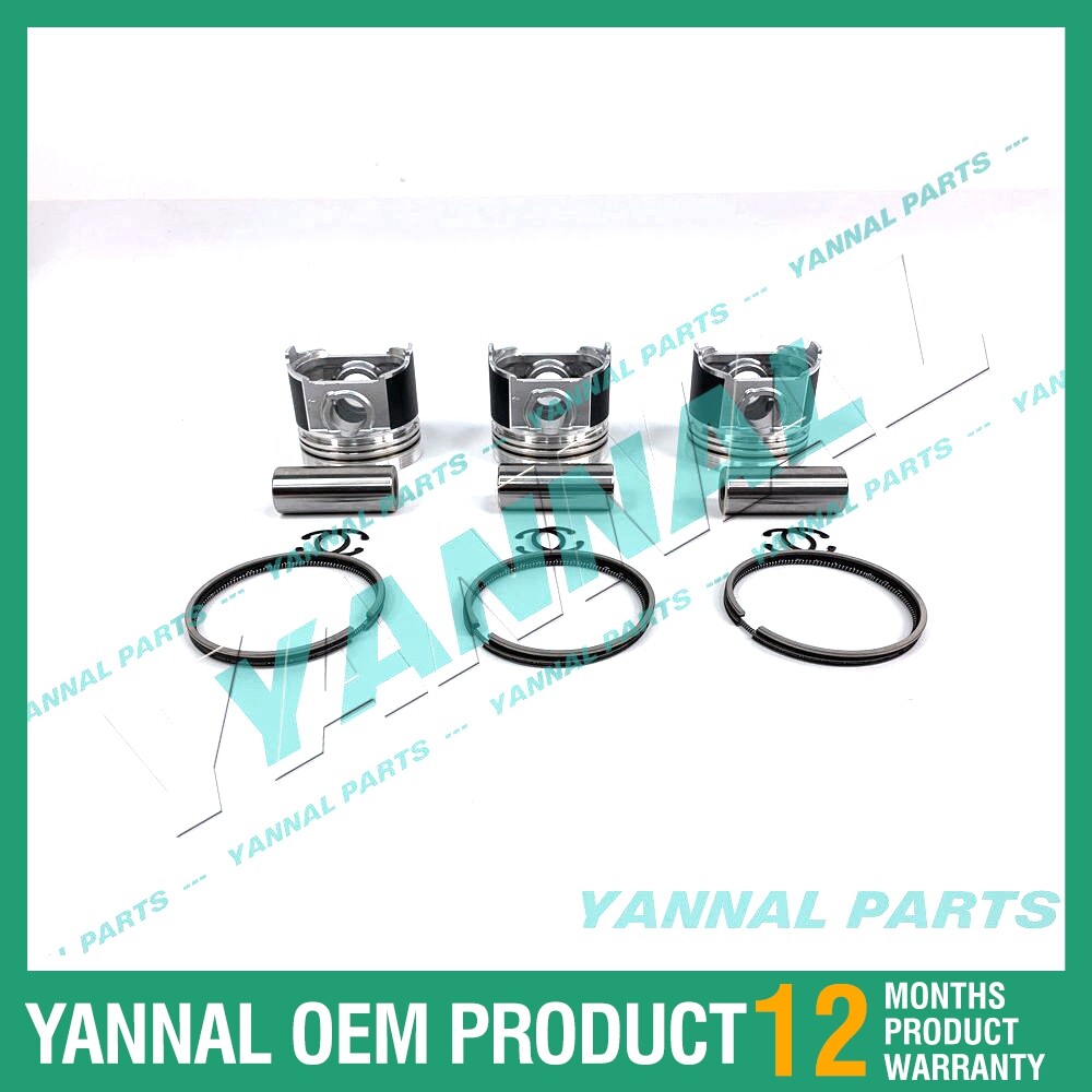 3-piece piston with piston rings + 0.5 mm for Yanmar 3TNM72 engine (oversized)