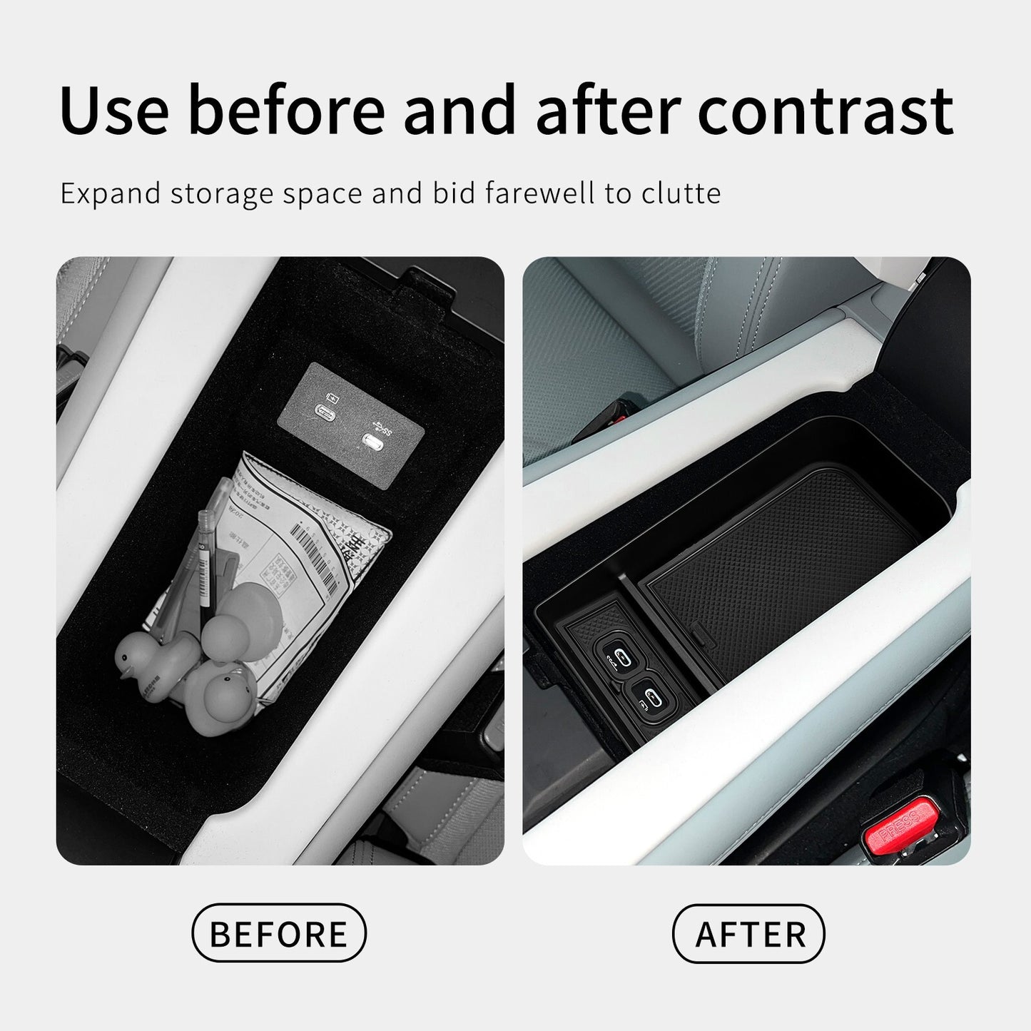 for Polestar 4 2023 2024 Center Console Armrest Storage Box Car Tray