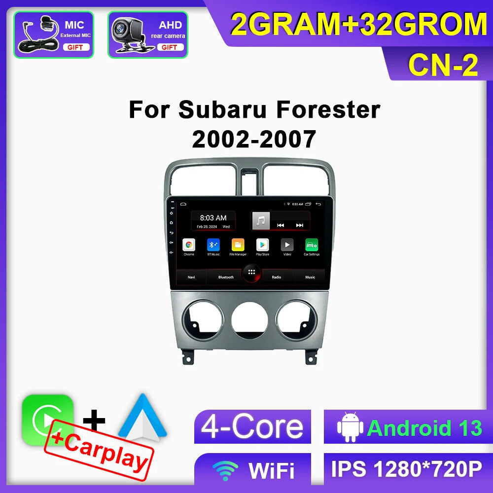 for Subaru for Forester SG 2002-2007 Stereo Auto CarPlay Car Radio GPS Player Screen