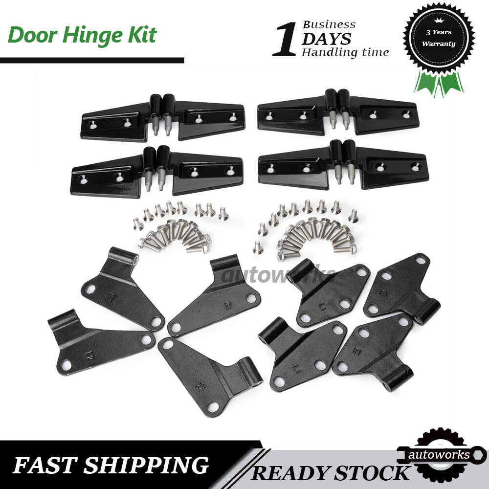 Body Door Hinge Replacement Set 20090 for Jeep for Wrangler JK Powder Coat 2007-2018