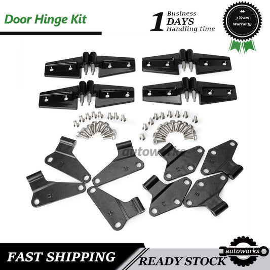 Body Door Hinge Replacement Set 20090 for Jeep for Wrangler JK Powder Coat 2007-2018