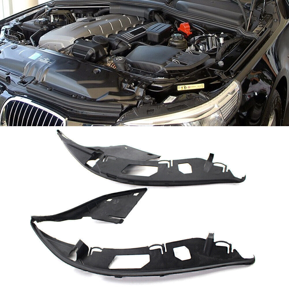 2x Upper Headlight Gaskets Left+Right Kit Fit for BMW 5 Series E60 525xi 528i Black