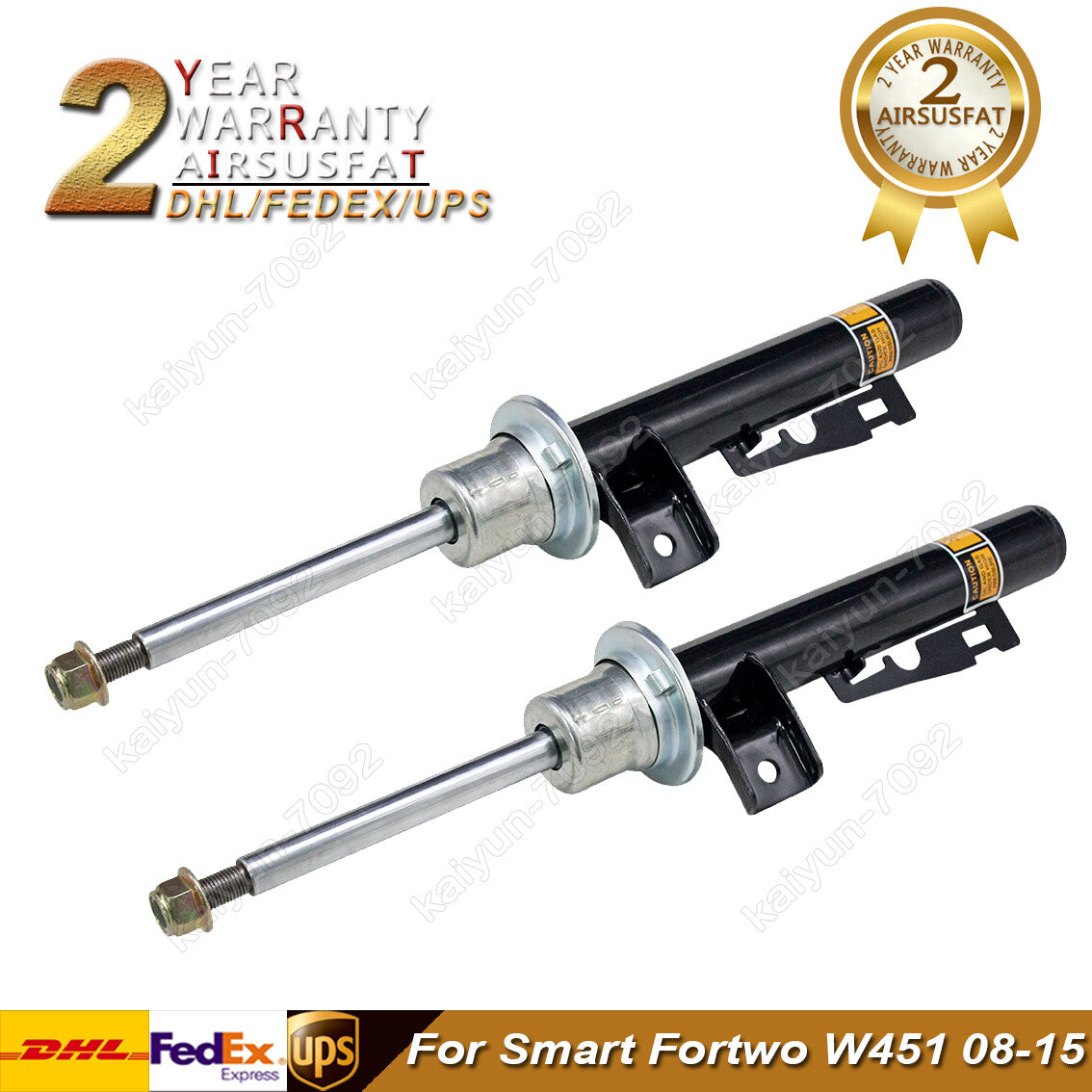 2x Front LeftRight Shock Struts w/O ADS for Smart Fortwo W451 08-15 4513202531