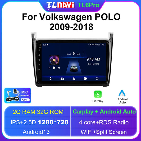 Car Stereo Radio CarPlay for VW for Volkswagen POLO 2009-2018 GPS Multimedia Screen