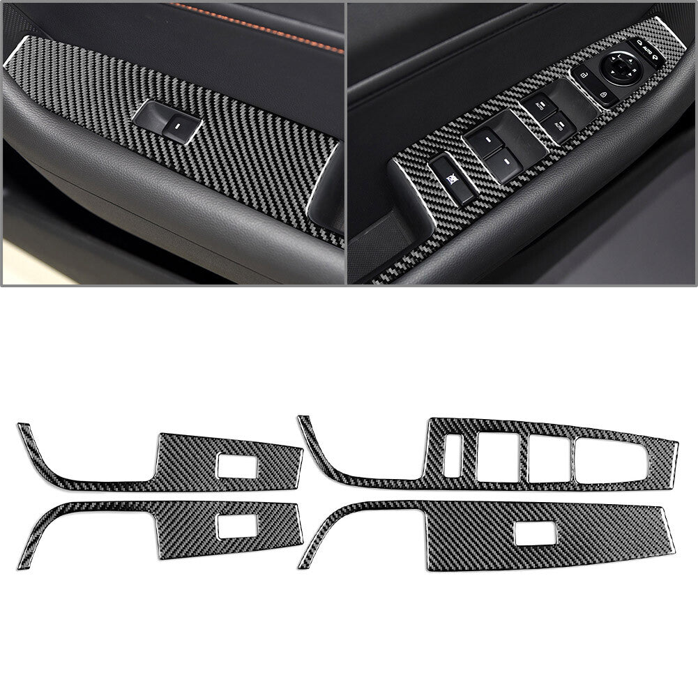 Carbon Fiber Window Lift Switch Panel Cover Trim for Hyundai Sonata 9th 15-19 15