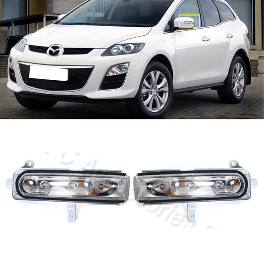 A pair of turn signal light side mirror view repeater lights for Mazda CX-7 2008-2014