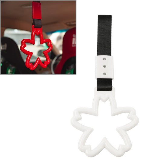 Cherry Blossom Shaped Ring Train Bus Handle Strap Drift Charm Tools Black+White