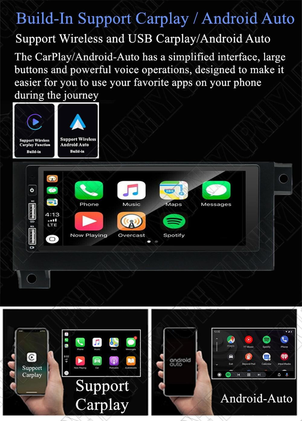 For Old for Chrysler for Dodge for Jeep for Plymouth Carplay Stereo Radio Head Unit 6.8 US Stock