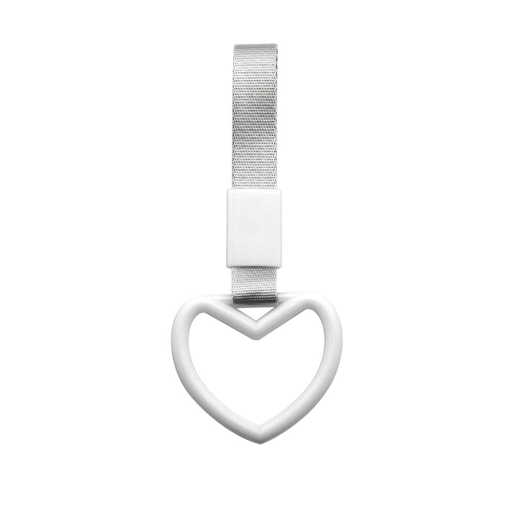 HEART White JDM TSURIKAWA TRAIN CAR HANDLE STRAPS CHARM DRIFT J6C7