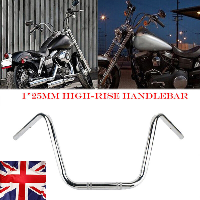 Motorcycle 1 25mm Handlebar High-Rise Drag Bar For Chopper Cafe Racer Chrome
