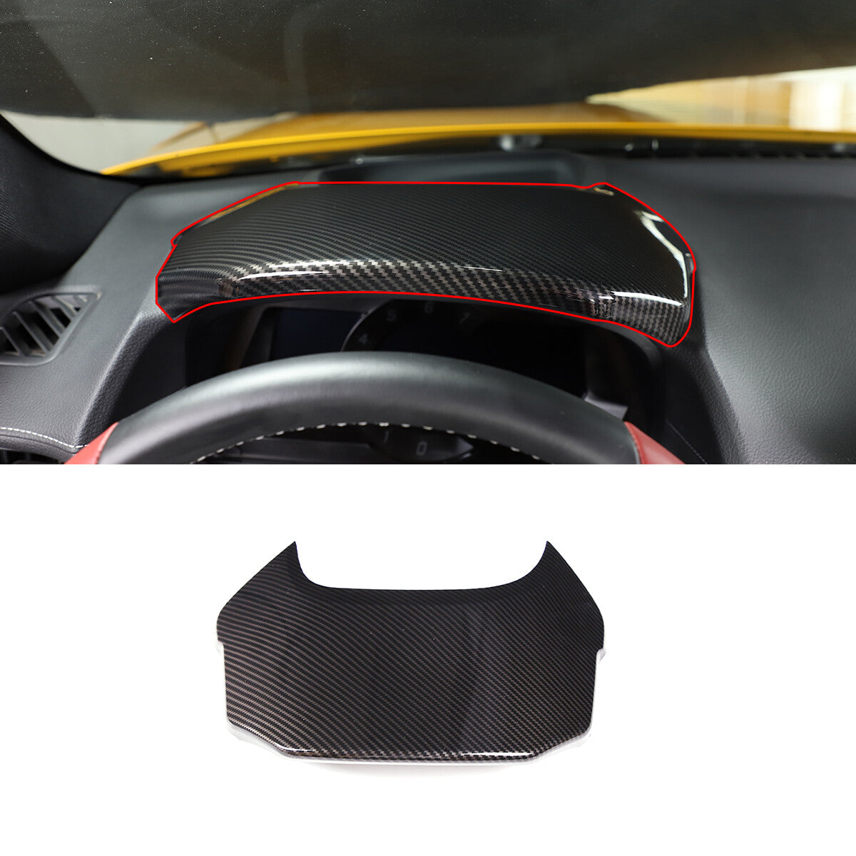 ABS carbon fiber fog light switch frame decorative cover for Corvette C5 1998 - 2004