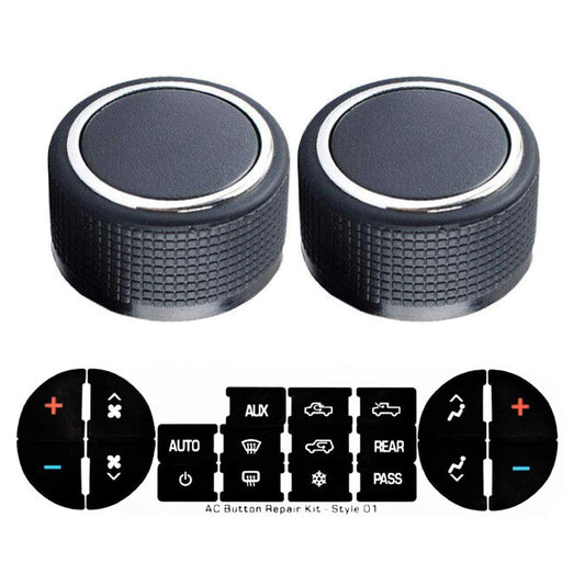 2x Control Knobs Audio Radio+Sticker for Escalade Enclave Tahoe for Chevrolet for GMC W