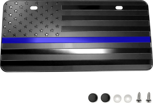 Car license plate cover, frame cover, rear trunk boot, black and blue American flag, suitable for Audi .