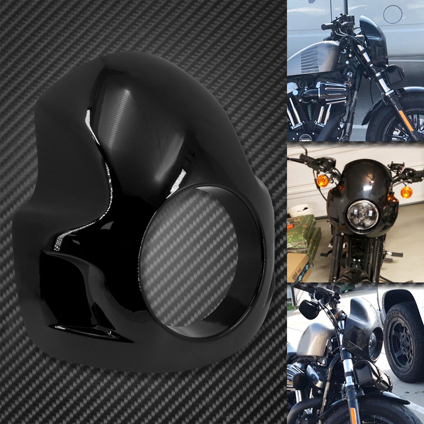 35-49MM Fork Front Windshield Fairing 5.75 Headlight Windscreen Fit for Harley