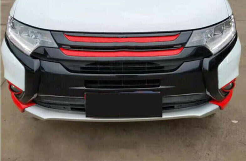 for Mitsubishi Outlander 2016-21 Black ABS Front Bumper Moulding Trim Replace 6x