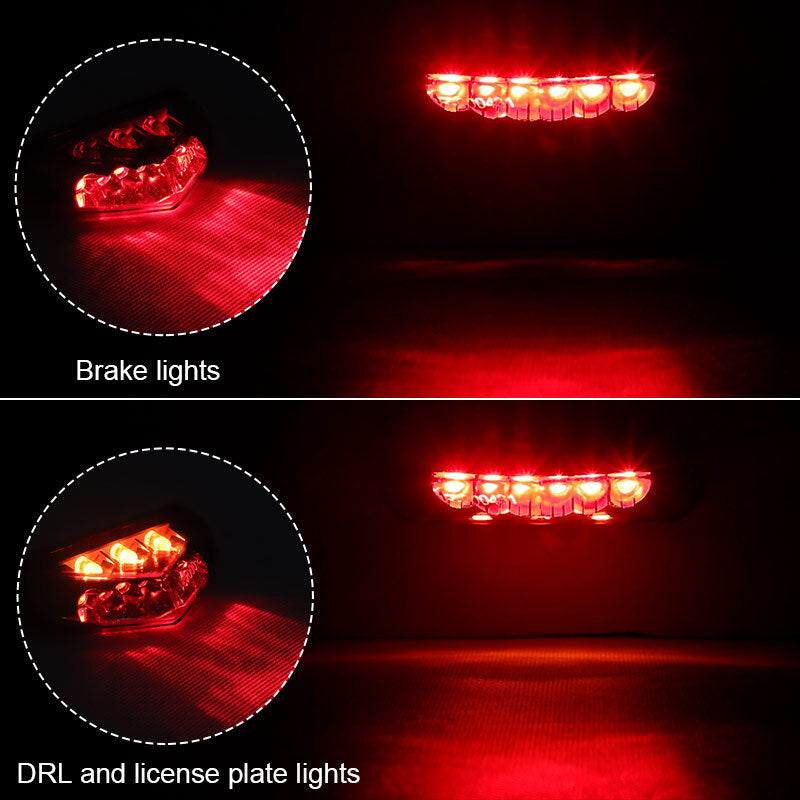 Universal Motorcycle for Mini LED Rear Fender Brake Tail Light Dual Sport Dirt Bike