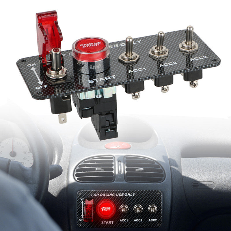 Car 12V LED Ignition Panel Toggle Button Kit for Racing Engine Start Push Switch