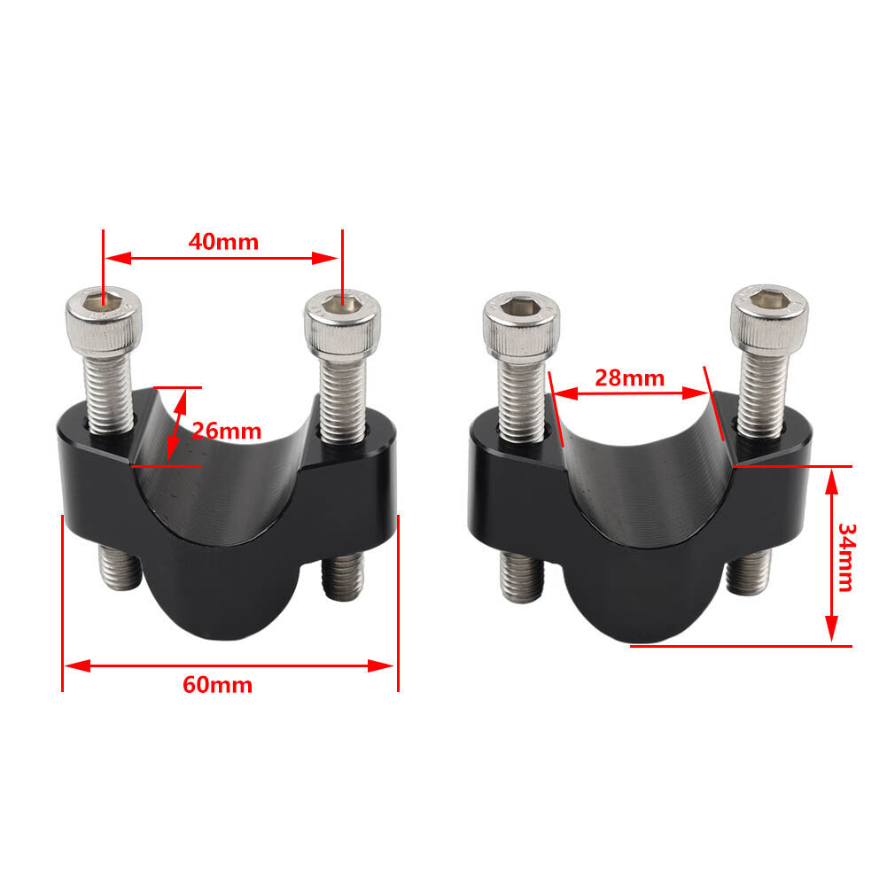 1 1/8 28mm Handlebar Riser Clamp Mount Bracket Black For CFMOTO 800MT 21-23